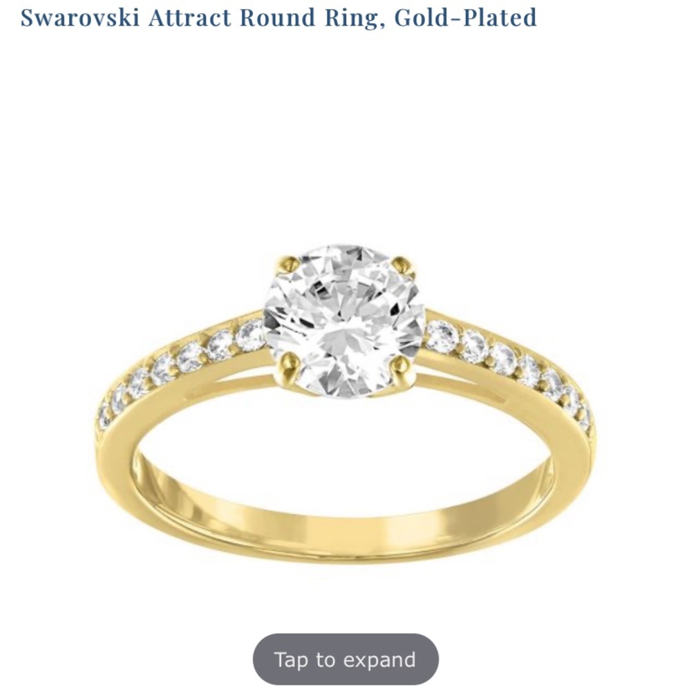 Swarovski round attract ring in gold